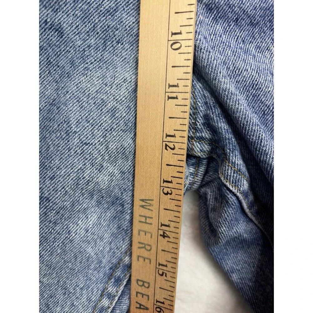 Vintage LEE Shorts 14 High Waist Light Wash Jean Denim Mom Made In USA 80's